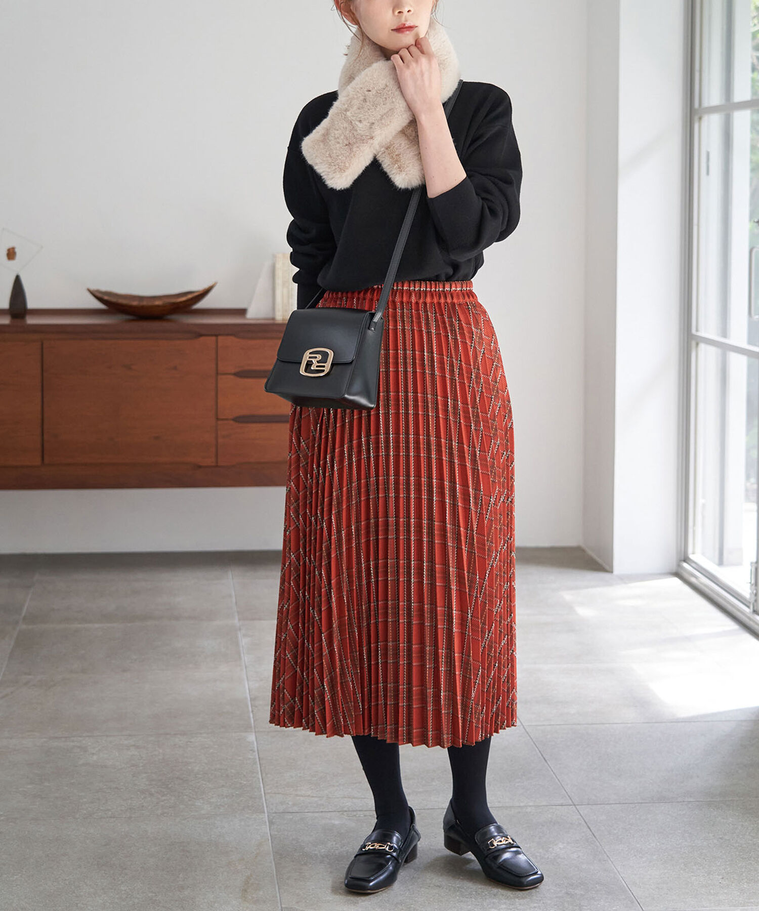 Rope&rsquo;Picnic「午後の紅茶&times;ROPE' PICNIC/チェックプリーツスカート/リンクコーデ」|スカート|