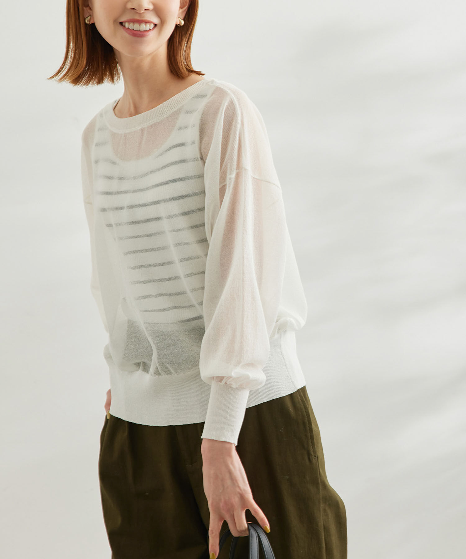 Rope&rsquo;Picnic「【WEB限定カラー:ピンク】2WAY/シアーカーディガン」|カーディガン|