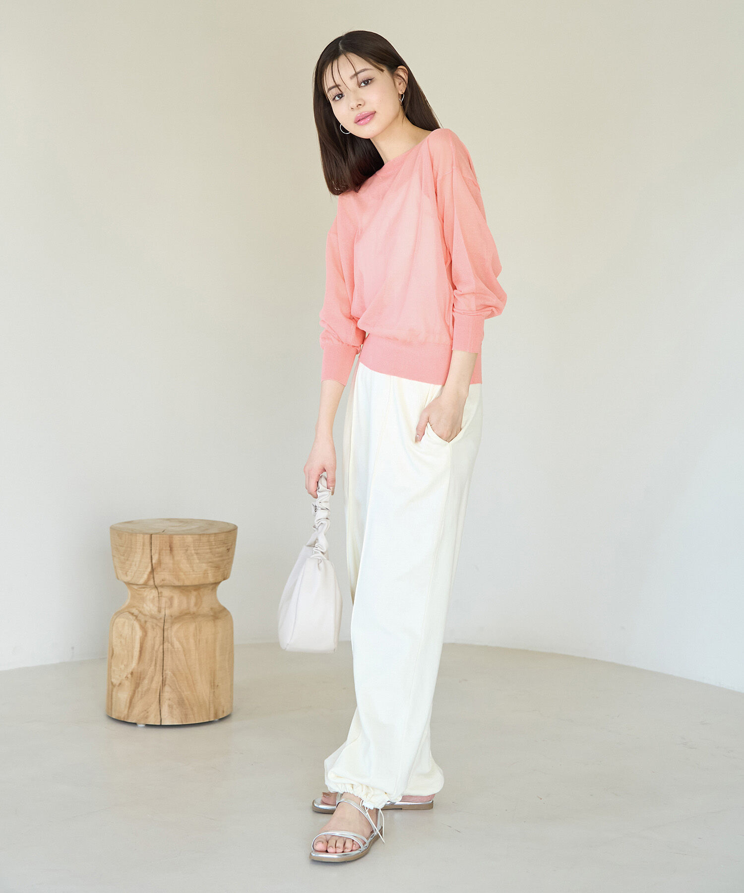 Rope&rsquo;Picnic「【WEB限定カラー:ピンク】2WAY/シアーカーディガン」|カーディガン|