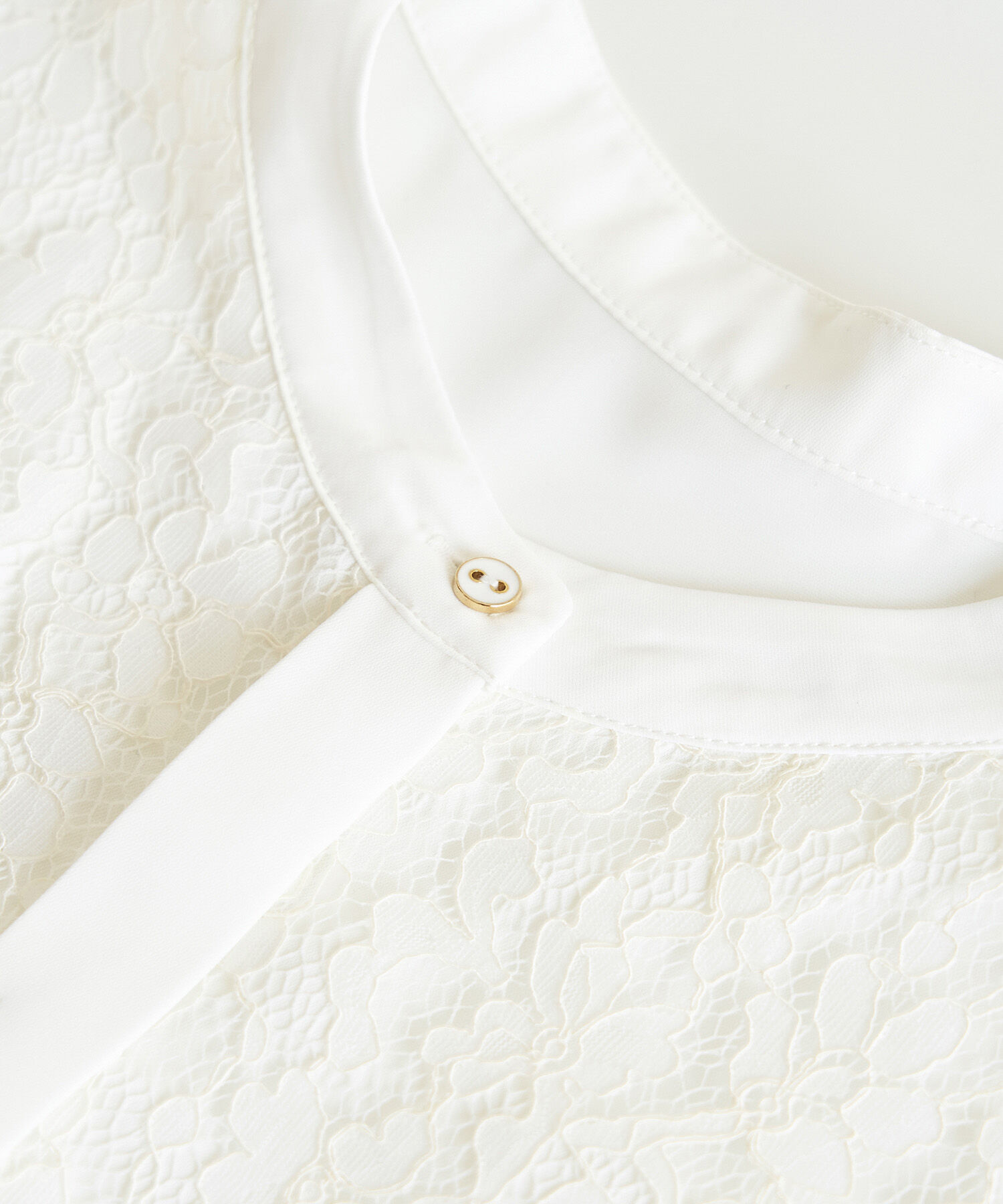 Rope&rsquo;Picnic「【emur/エミュール】洗える/レースヨークハーフスリーブブラウス」|シャツ・ブラウス|