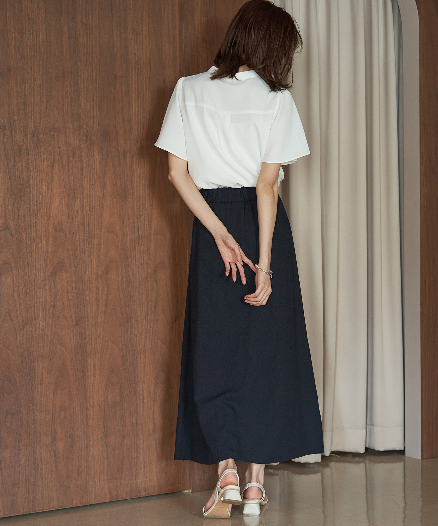 Rope&rsquo;Picnic「【emur/エミュール】洗える/レースヨークハーフスリーブブラウス」|シャツ・ブラウス|