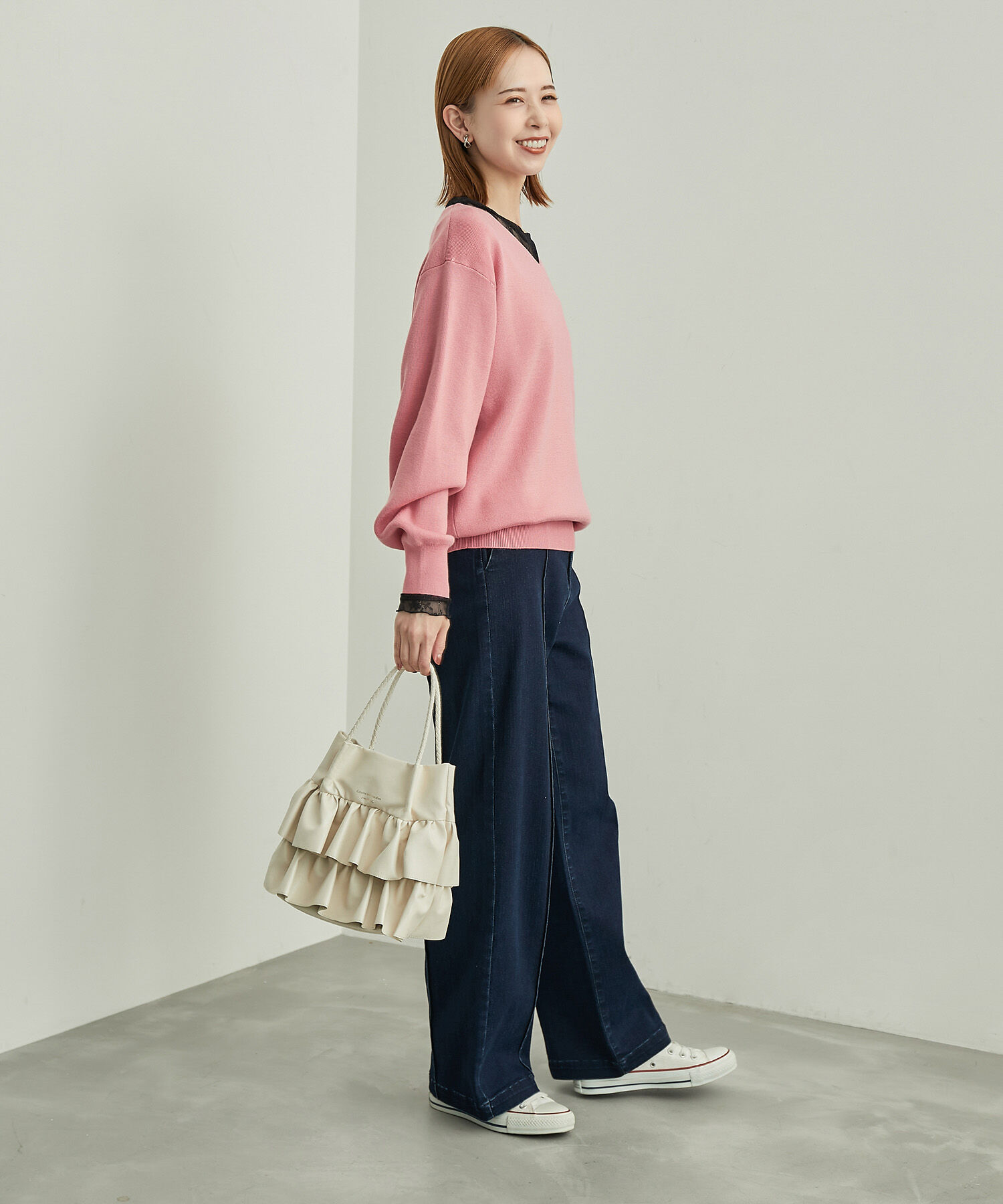 Rope&rsquo;Picnic「マシュマロニットVネックプルオーバー/洗濯機OK」|ニット・セーター|