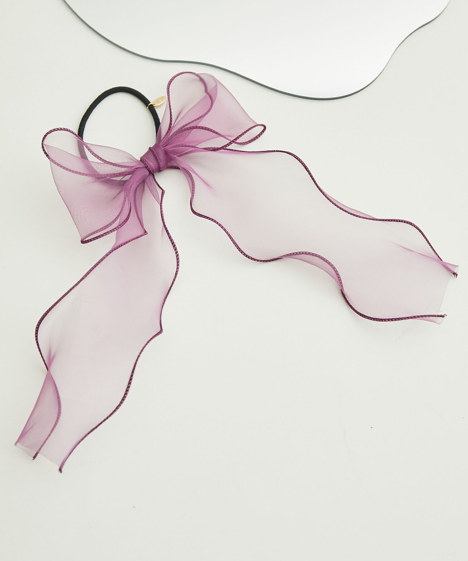 ROPE PICNIC PASSAGE「シャイニーオーガンジーリボンポニー」|ヘアゴム・シュシュ|ピンク系(65)