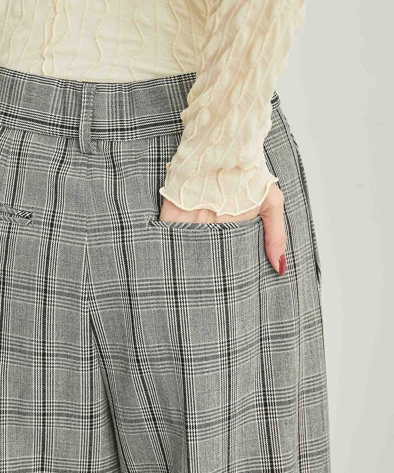 Rope&rsquo;Picnic「リンクコーデ/チェックタックワイドパンツ」|その他|