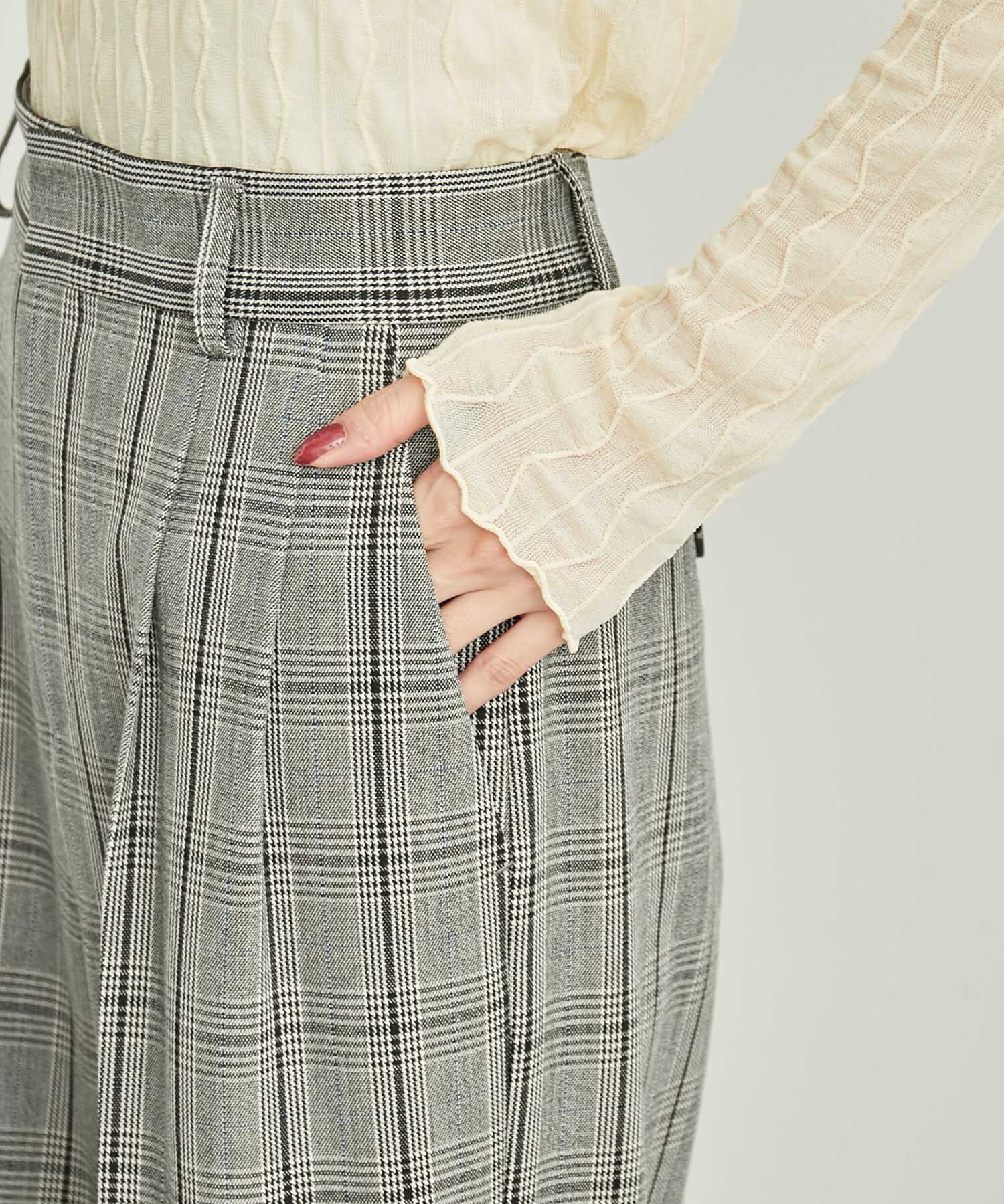 Rope&rsquo;Picnic「リンクコーデ/チェックタックワイドパンツ」|その他|