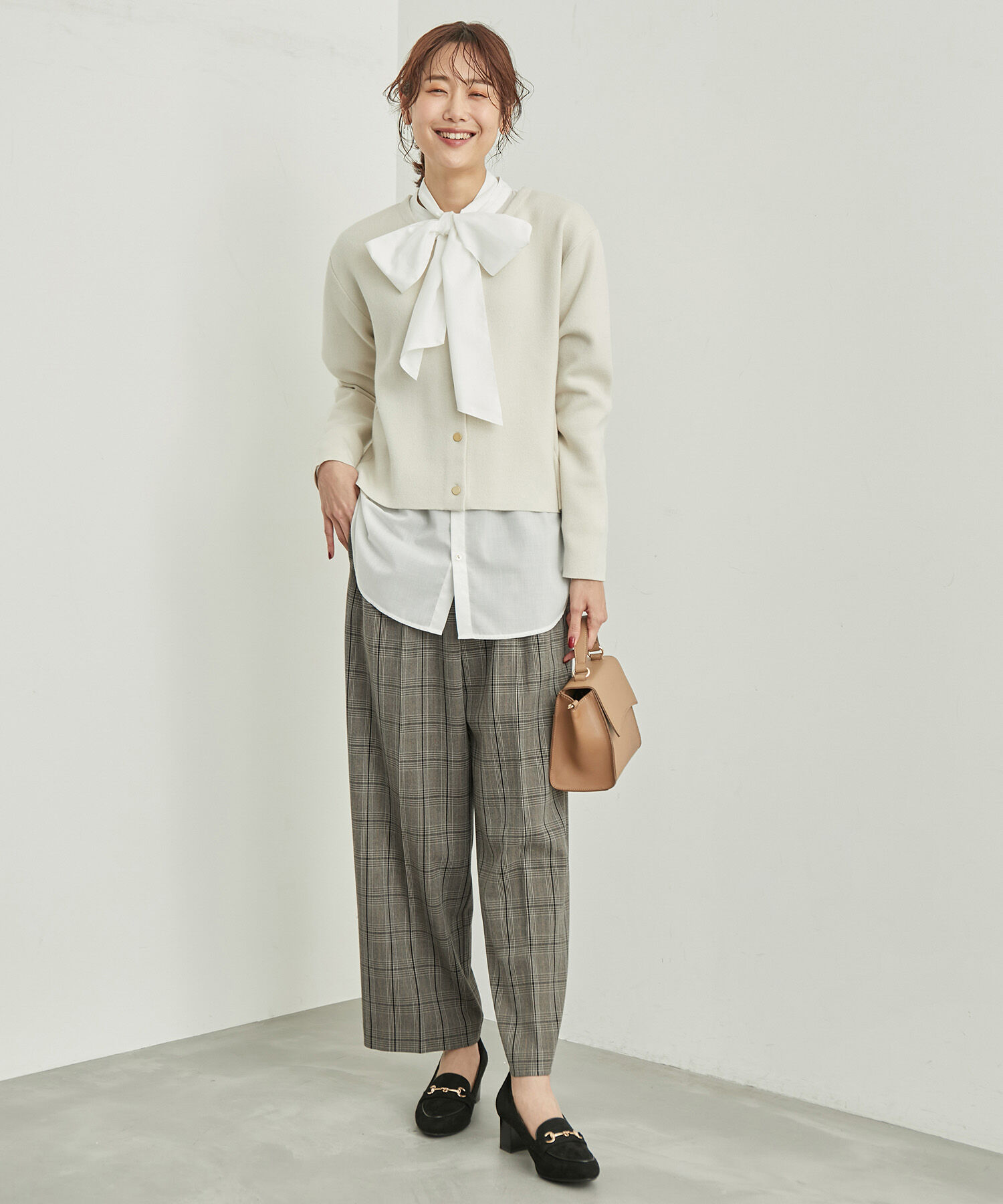 Rope&rsquo;Picnic「リンクコーデ/チェックタックワイドパンツ」|その他|