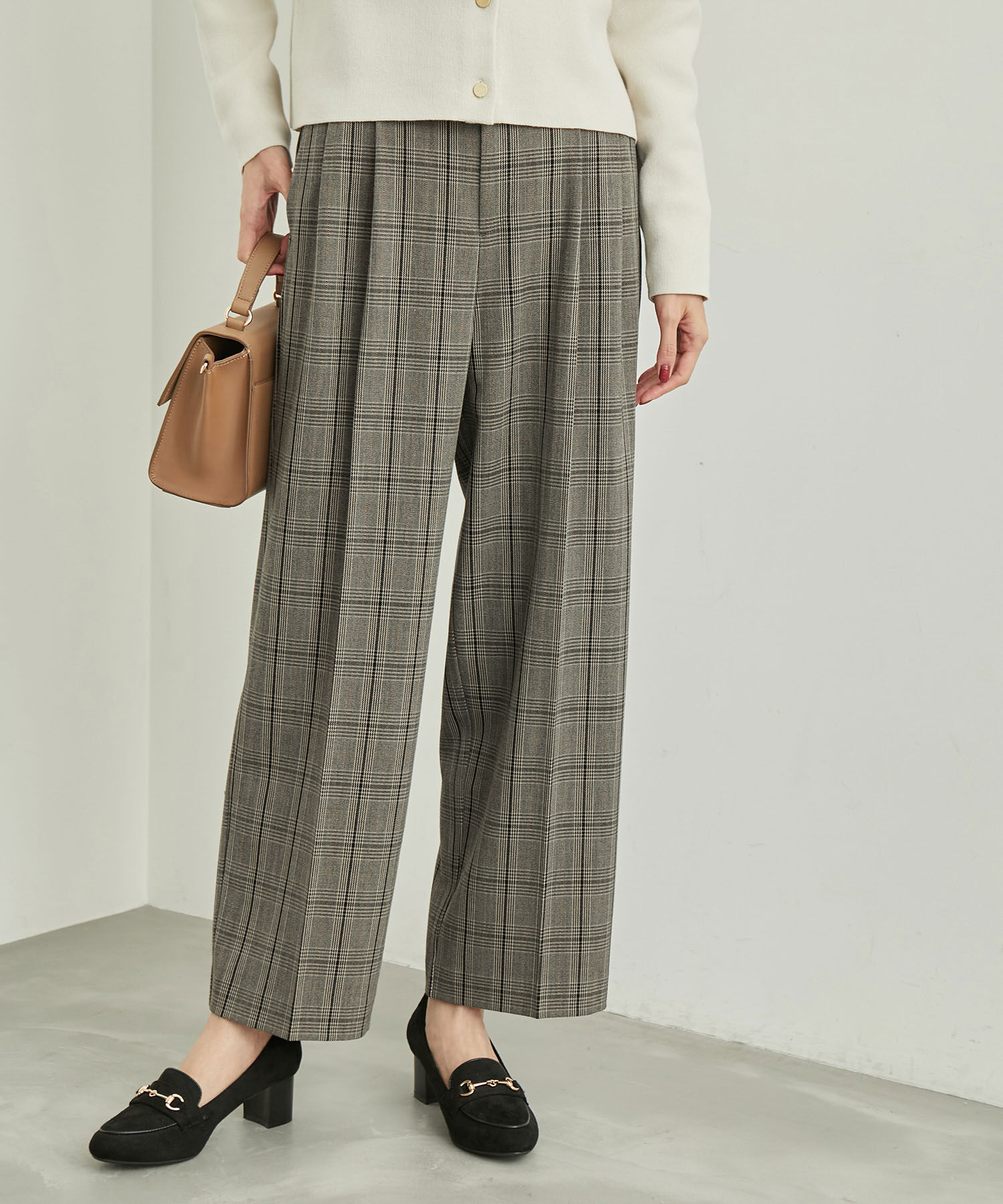 Rope&rsquo;Picnic「リンクコーデ/チェックタックワイドパンツ」|その他|