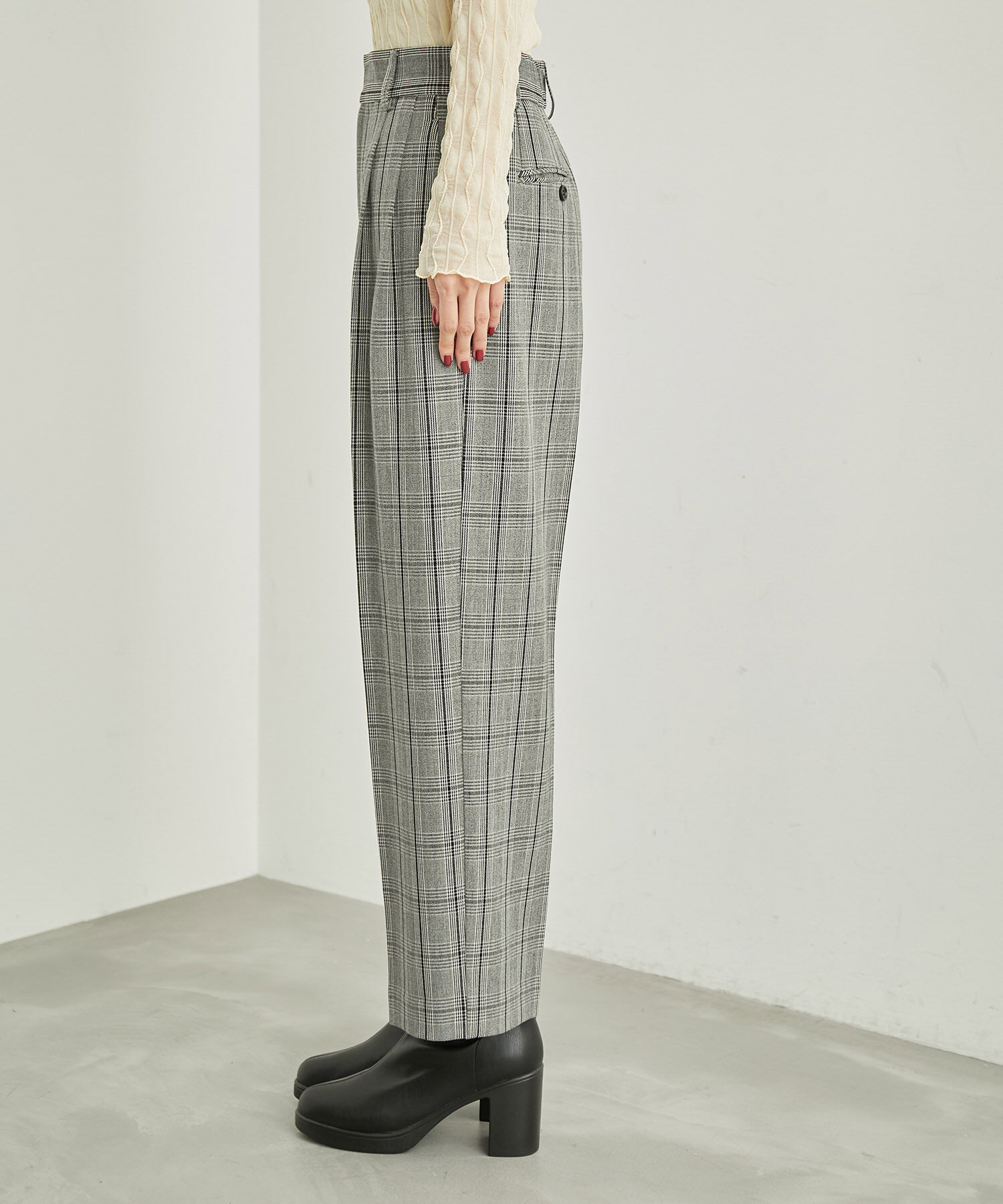 Rope&rsquo;Picnic「リンクコーデ/チェックタックワイドパンツ」|その他|