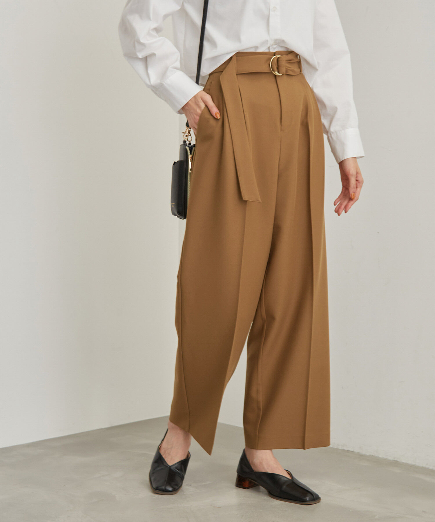 Rope&rsquo;Picnic「タックワイドパンツ」|その他|キャメル(25)