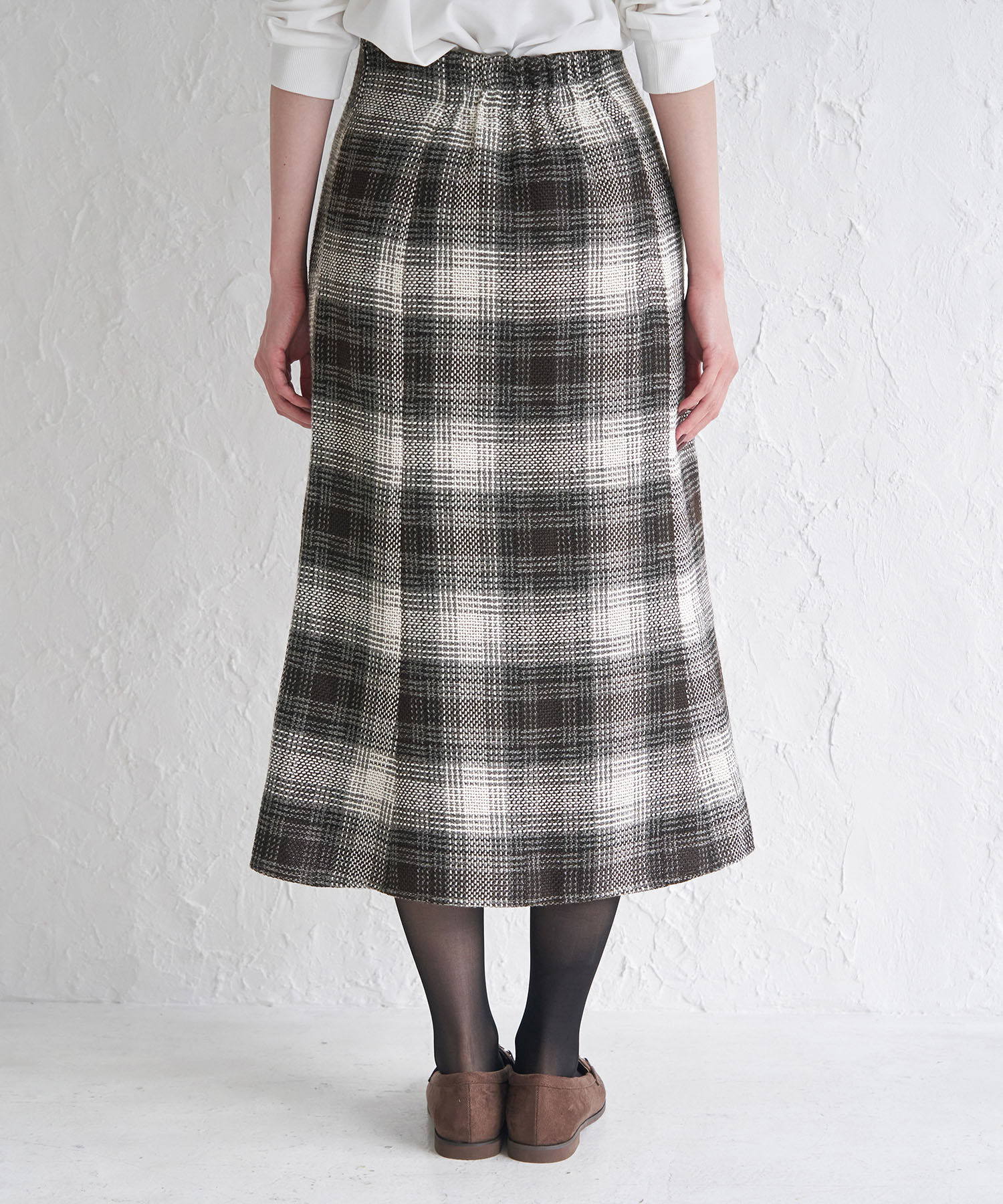 Rope&rsquo;Picnic「チェックツイードセミフレアスカート」|スカート|