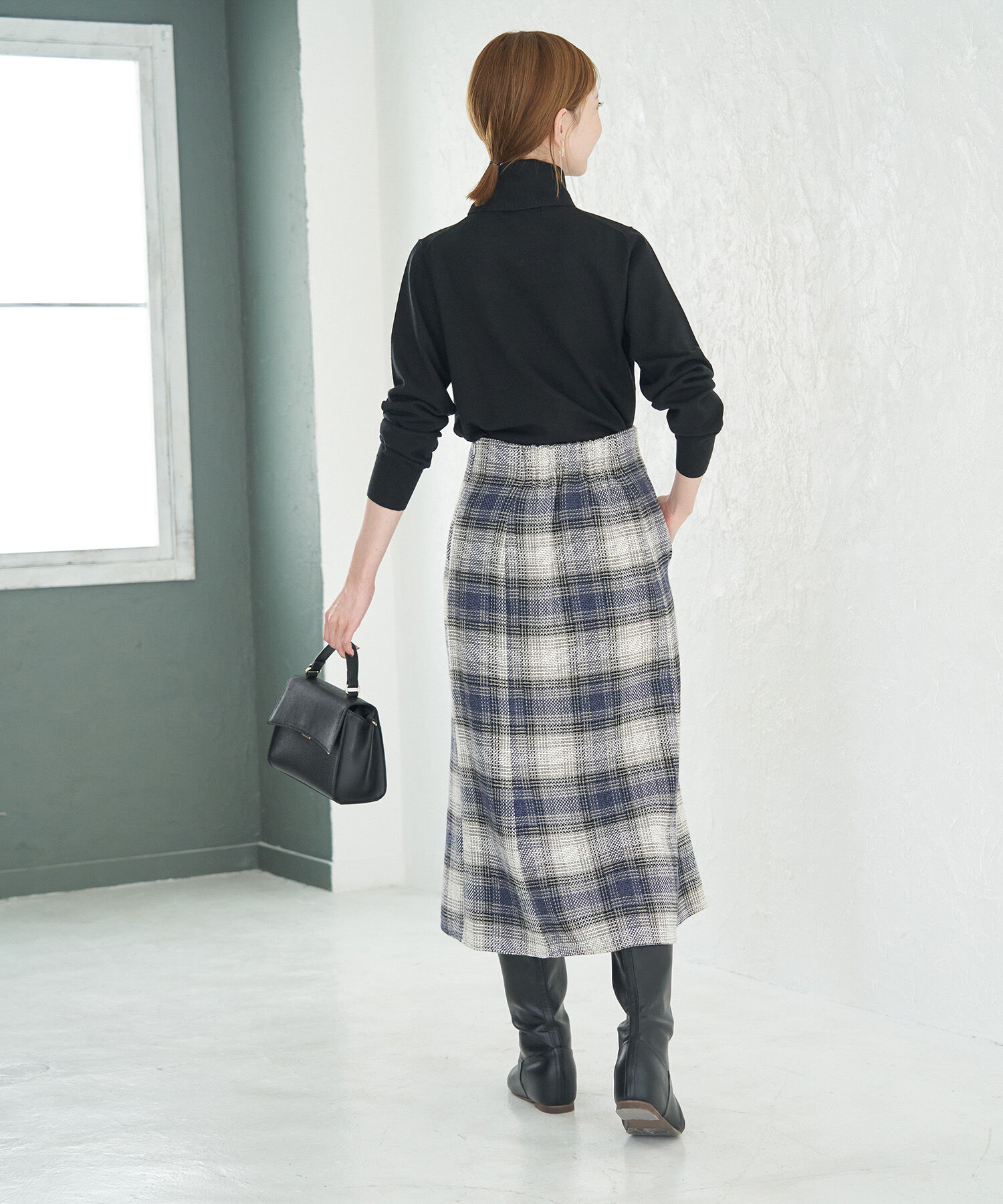 Rope&rsquo;Picnic「チェックツイードセミフレアスカート」|スカート|