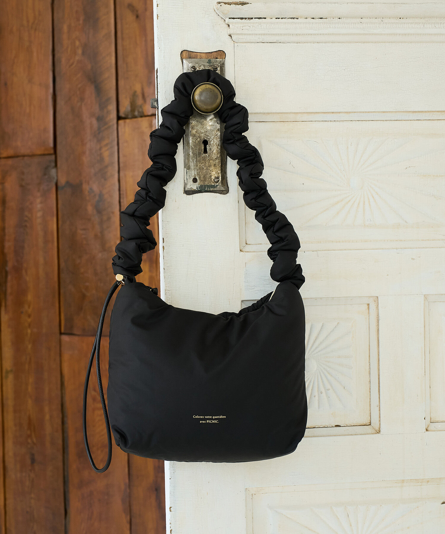 ROPE PICNIC PASSAGE「軽量ポリエステルパディングシャーリングワンショルダーバッグ」|ショルダー・メッセンジャー|ブラック(01)