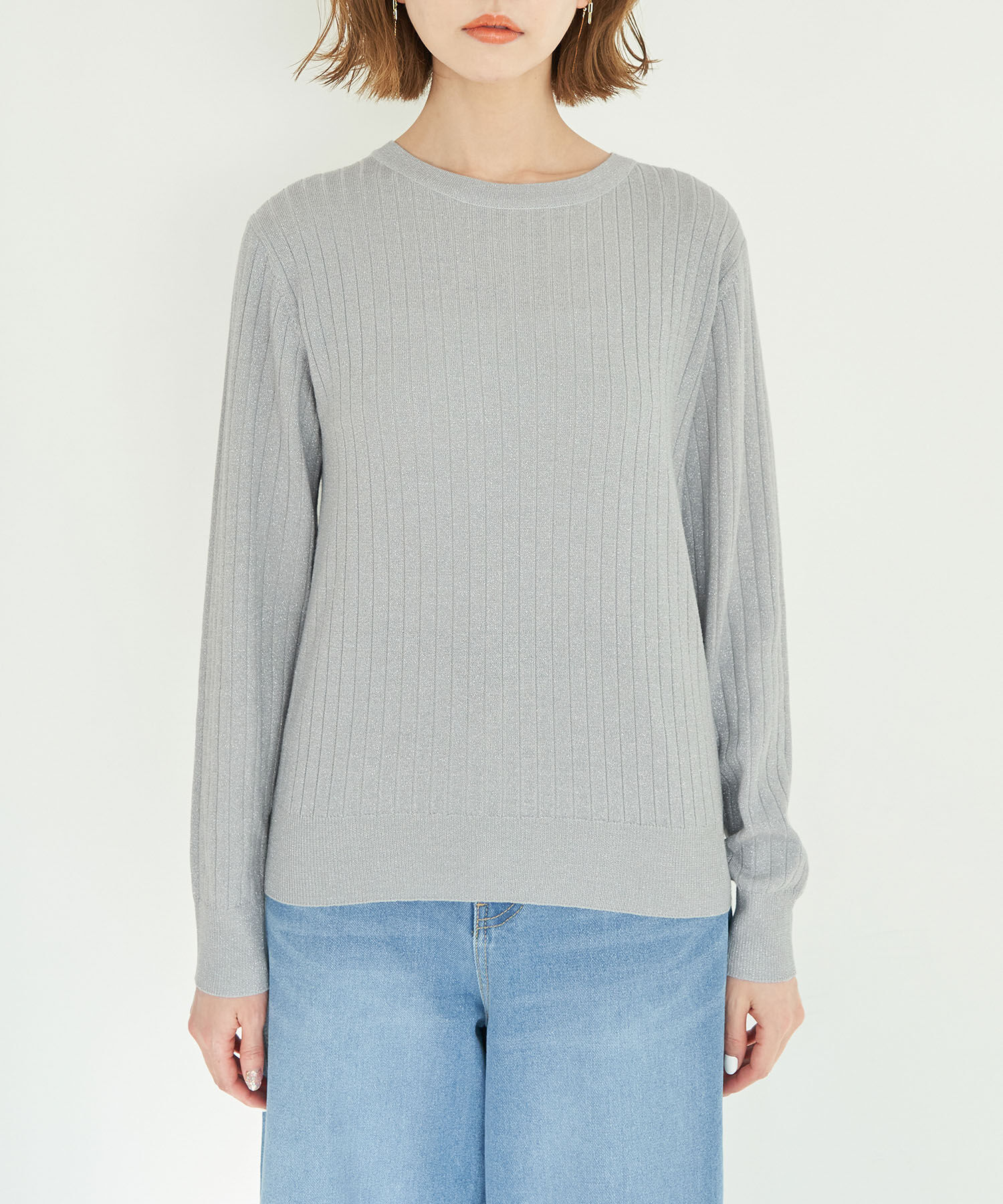 Rope&rsquo;Picnic「ラメワイドリブニットプルオーバー」|ニット・セーター|