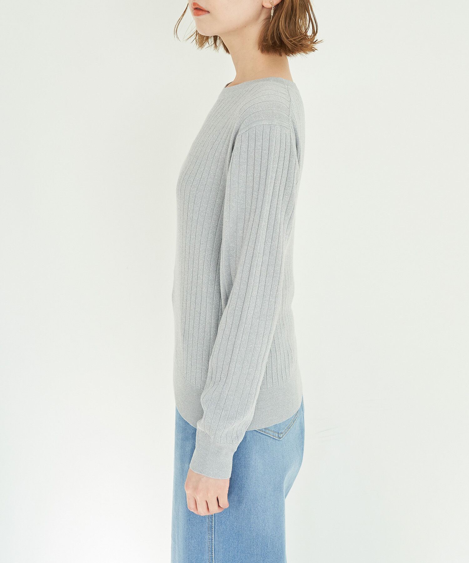 Rope&rsquo;Picnic「ラメワイドリブニットプルオーバー」|ニット・セーター|