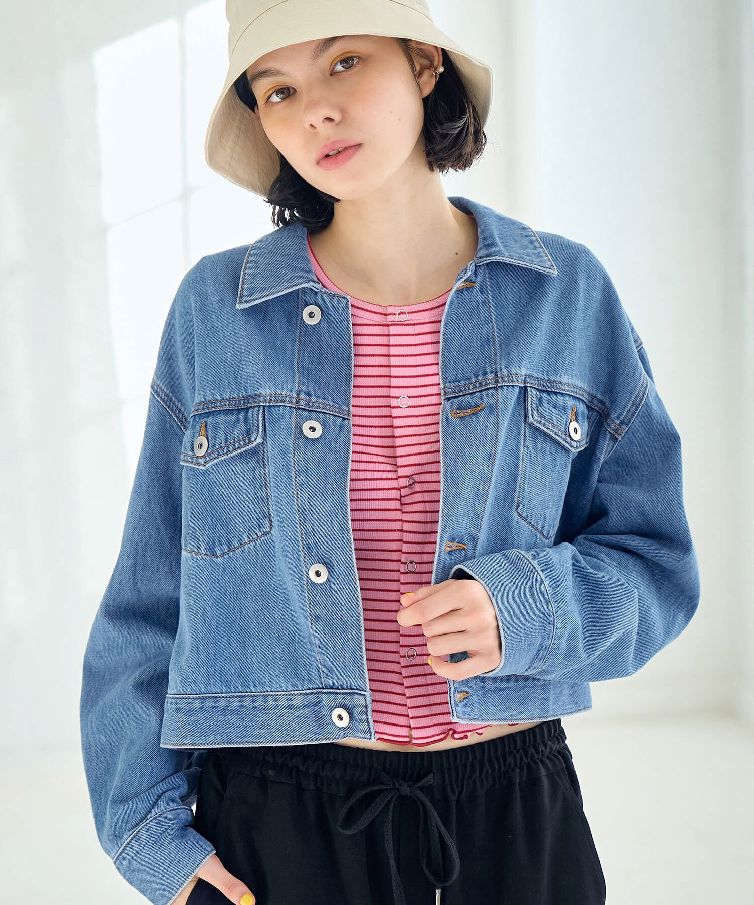 ROPE' PICNIC R「ショート丈デニムジャケット」|デニムジャケット|サックス(48)