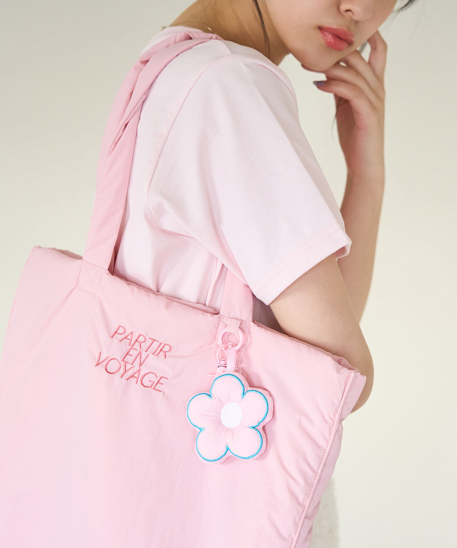 ROPE PICNIC PASSAGE「カラフルパディングフラワーキーホルダー」|チャーム・キーホルダー|ピンク(63)