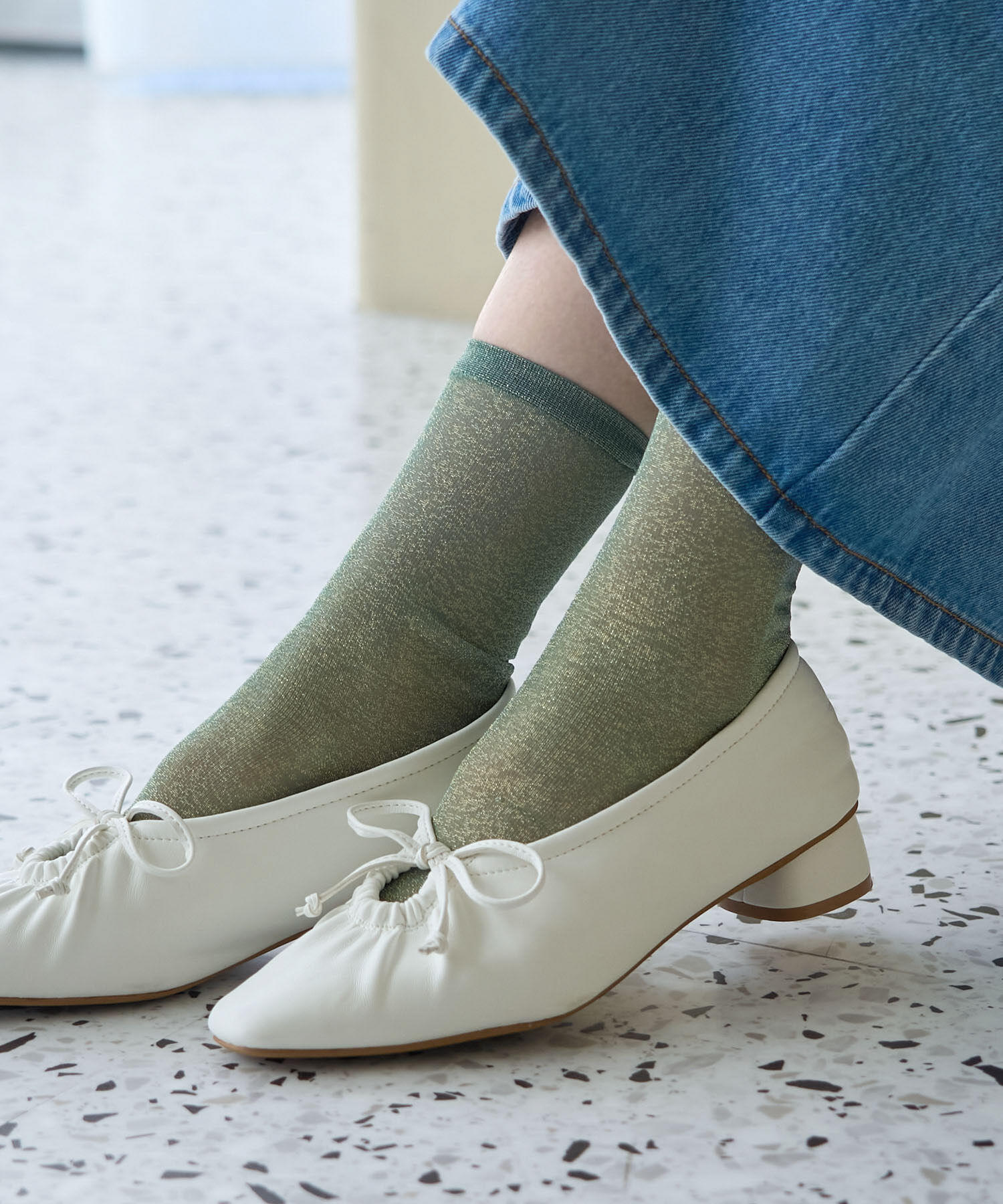 ROPE PICNIC PASSAGE「シアーラメソックス」|ソックス|グリーン系(35)