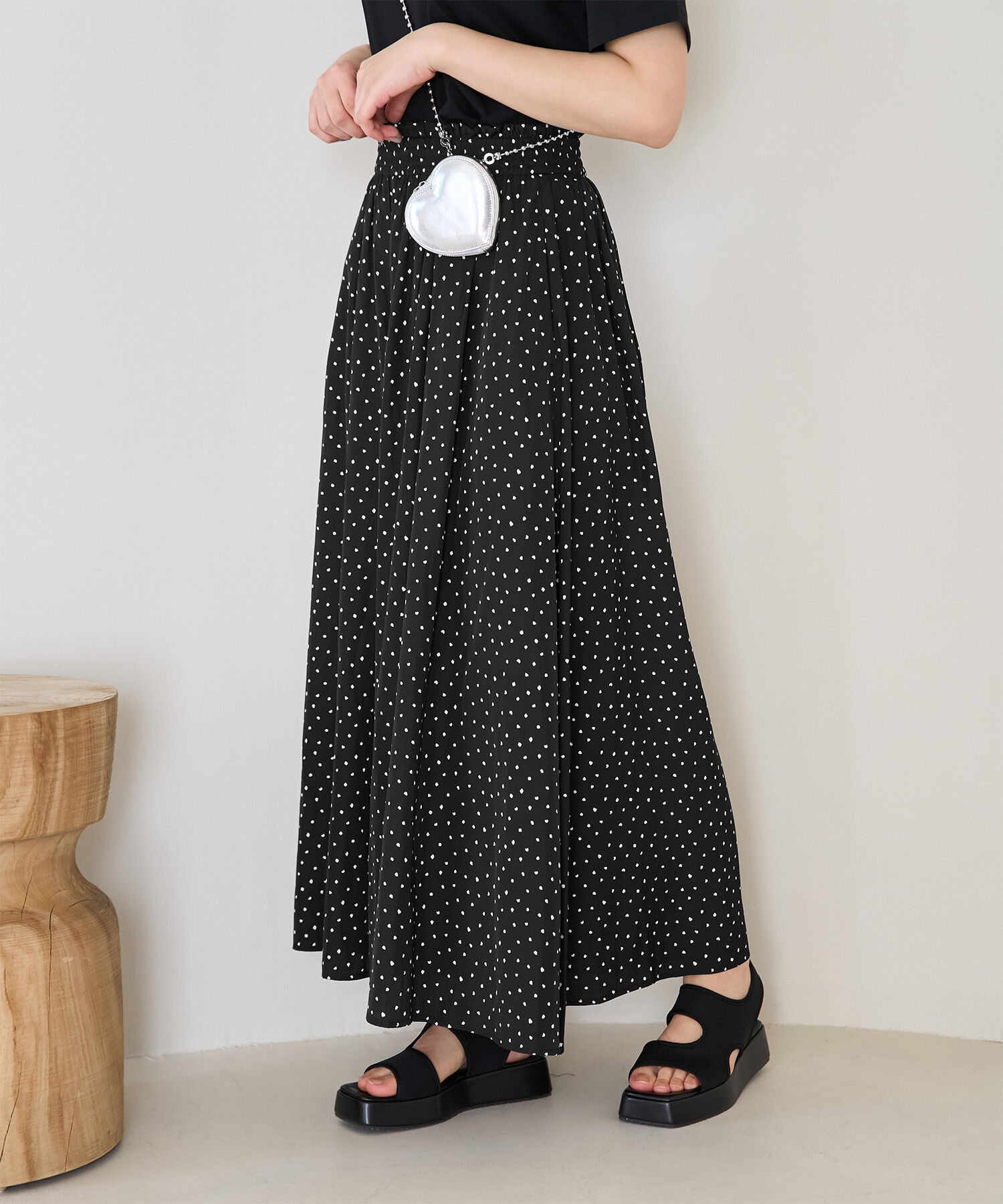 Rope&rsquo;Picnic「【ご好評につき新色追加】さらさらアソート柄スカーチョ」|その他|ブラック系(02)