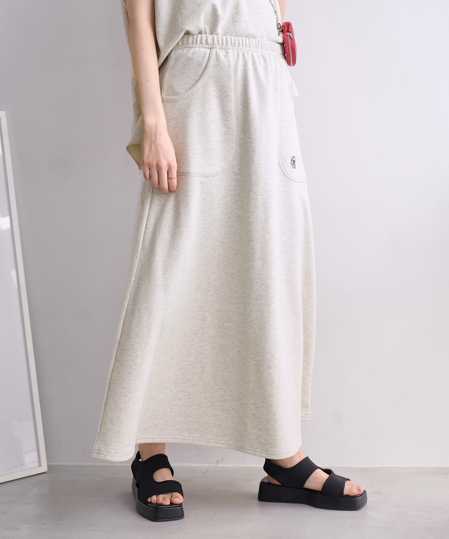 ROPE' PICNIC R「セットアップ対応/ミニ裏毛ワンポイント刺繍入りスカート」|スカート|