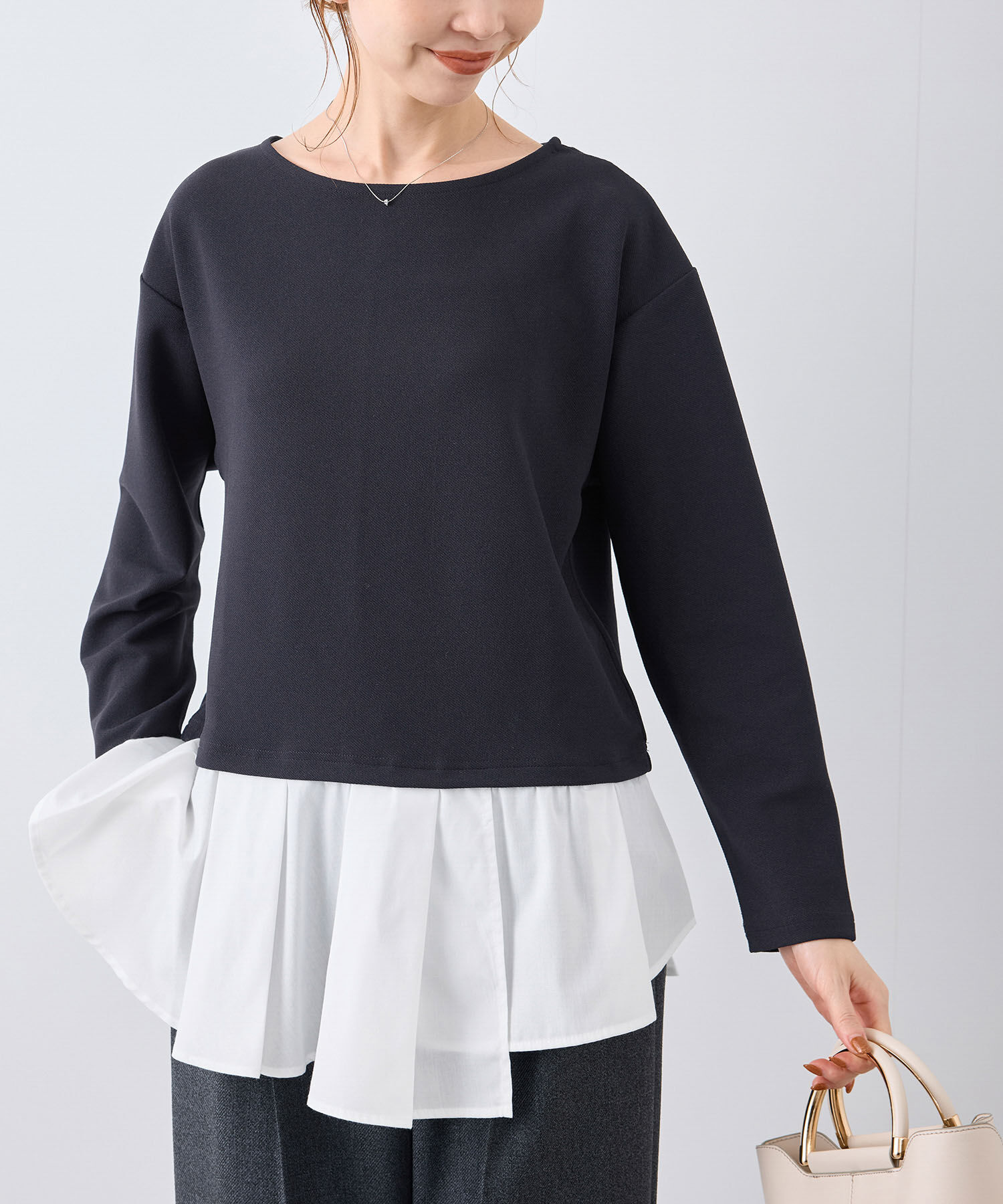 Rope&rsquo;Picnic「レイヤードカットプルオーバー」|Tシャツ・カットソー|ネイビー(40)