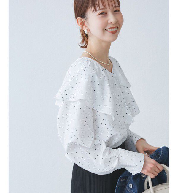 Rope&rsquo;Picnic「フレアカラーブラウス/UVカット・接触冷感・吸水速乾」|シャツ・ブラウス|