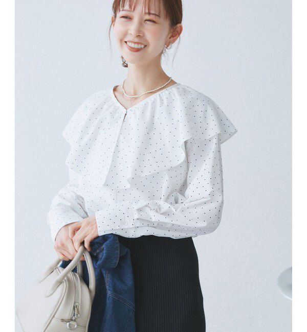 Rope&rsquo;Picnic「フレアカラーブラウス/UVカット・接触冷感・吸水速乾」|シャツ・ブラウス|