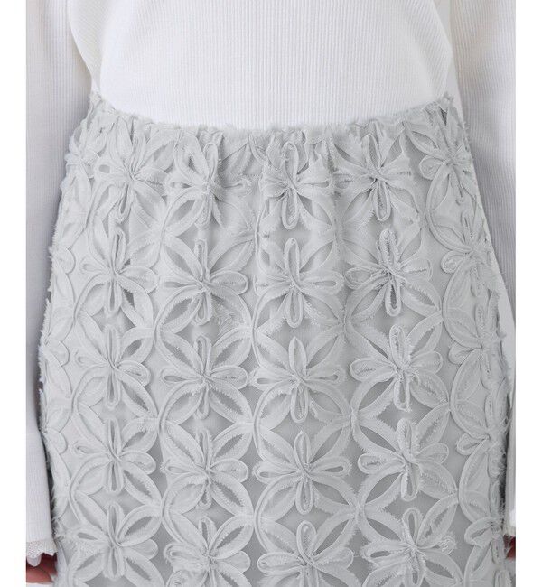 Rope&rsquo;Picnic「フラワーチュールレースアイラインスカート」|スカート|