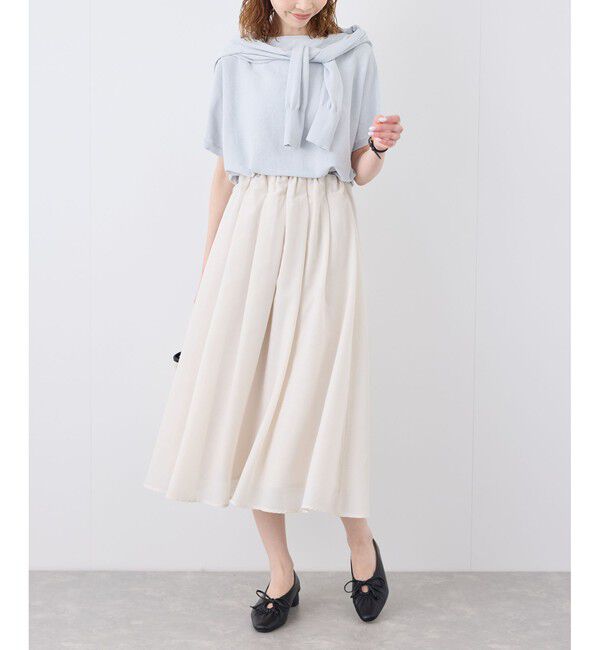 ROPE PICNIC PASSAGE「リボンギャザーミドルヒールパンプス」|パンプス|