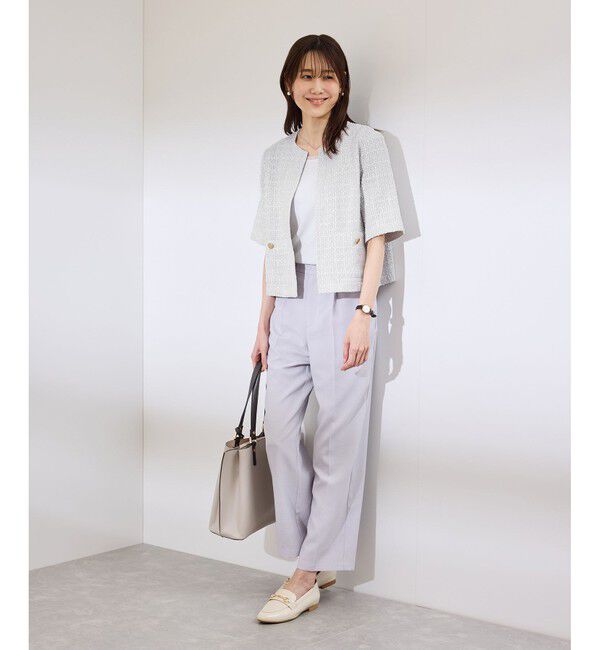 Rope&rsquo;Picnic「【サマー・ツイード】ハーフスリーブジャケット」|カーディガン|