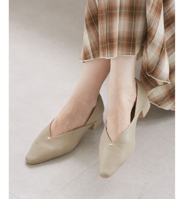 ROPE PICNIC PASSAGE「Vカットソフトバブーシュ」|パンプス|ベージュ系(28)