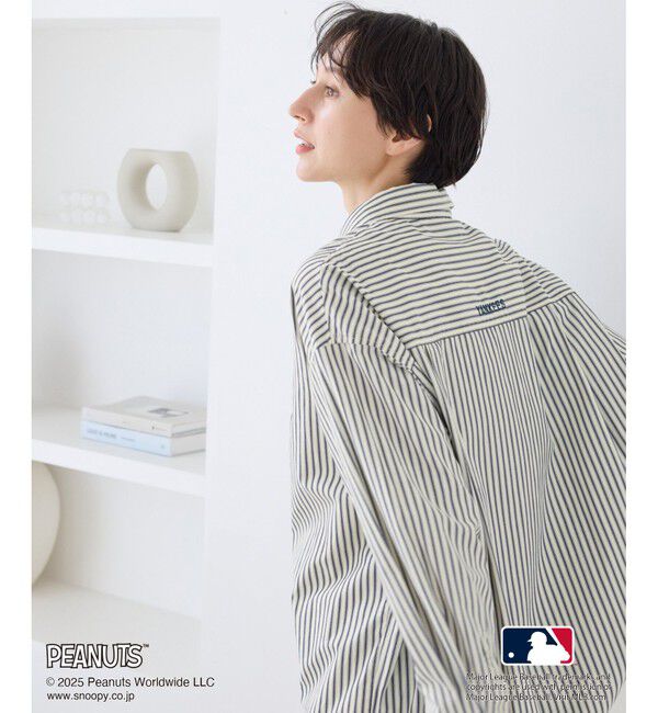 Rope&rsquo;Picnic「【PEANUTS&times;MLB COLLECTION by ROPE' PICNIC】オーバーサイズシャツ」|シャツ・ブラウス|