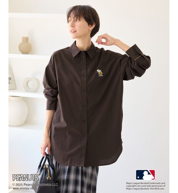 Rope&rsquo;Picnic「【PEANUTS&times;MLB COLLECTION by ROPE' PICNIC】オーバーサイズシャツ」|シャツ・ブラウス|