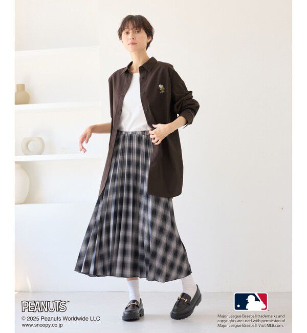 Rope&rsquo;Picnic「【PEANUTS&times;MLB COLLECTION by ROPE' PICNIC】オーバーサイズシャツ」|シャツ・ブラウス|