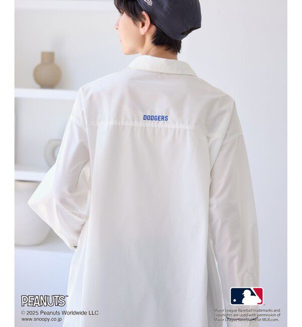 Rope&rsquo;Picnic「【PEANUTS&times;MLB COLLECTION by ROPE' PICNIC】オーバーサイズシャツ」|シャツ・ブラウス|