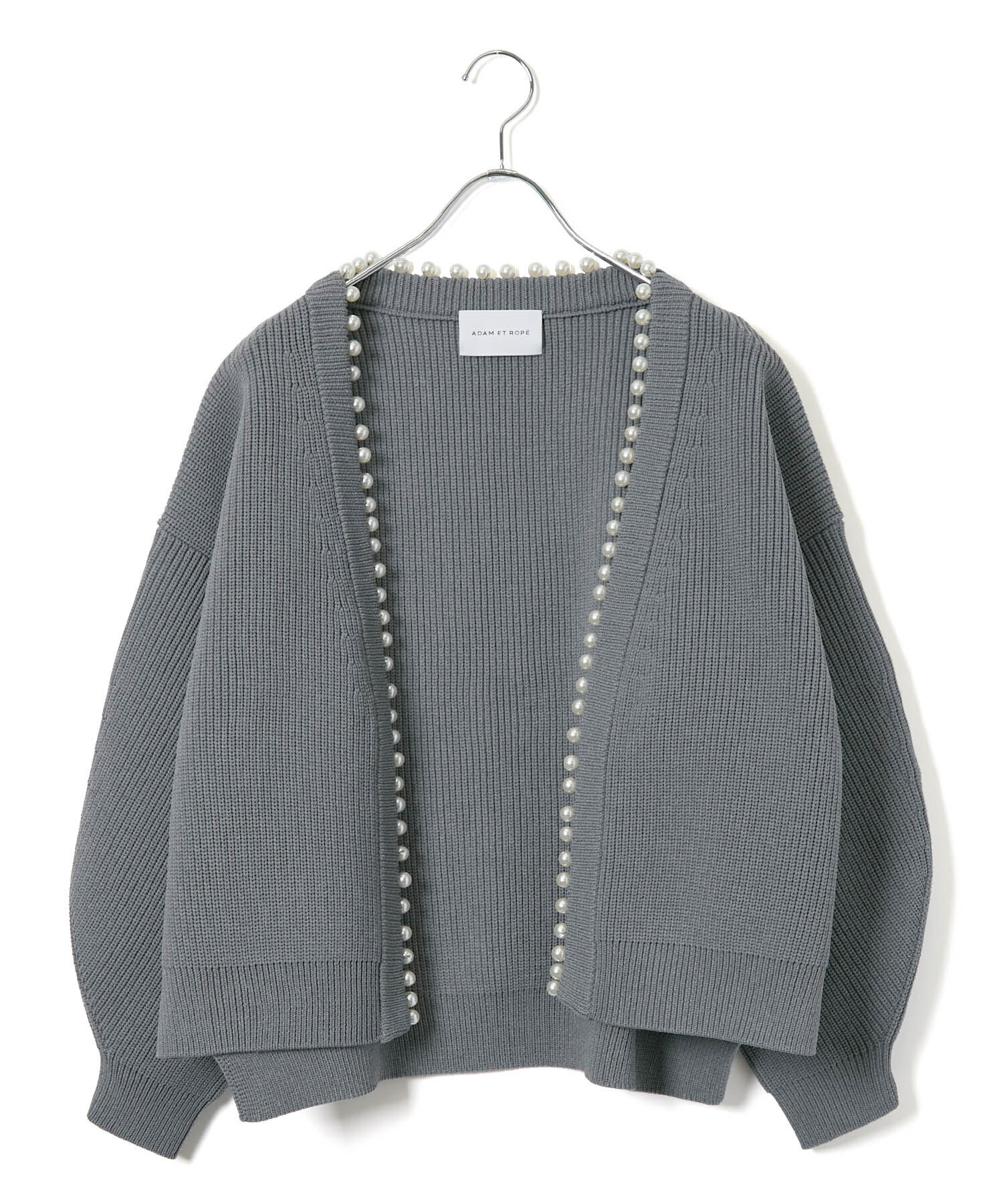 ADAM ET ROPE'「〈追加〉【サステナブル】パール付きカーディガン」|カーディガン|
