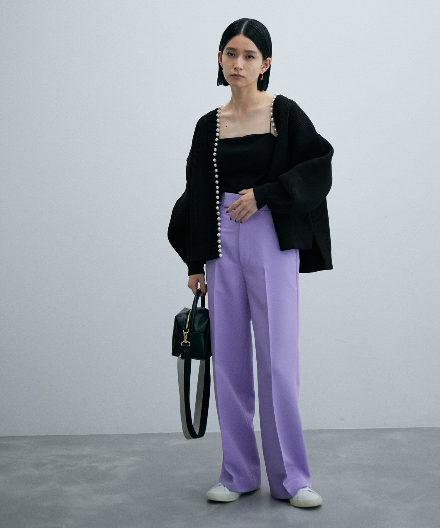 ADAM ET ROPE'「〈追加〉【サステナブル】パール付きカーディガン」|カーディガン|