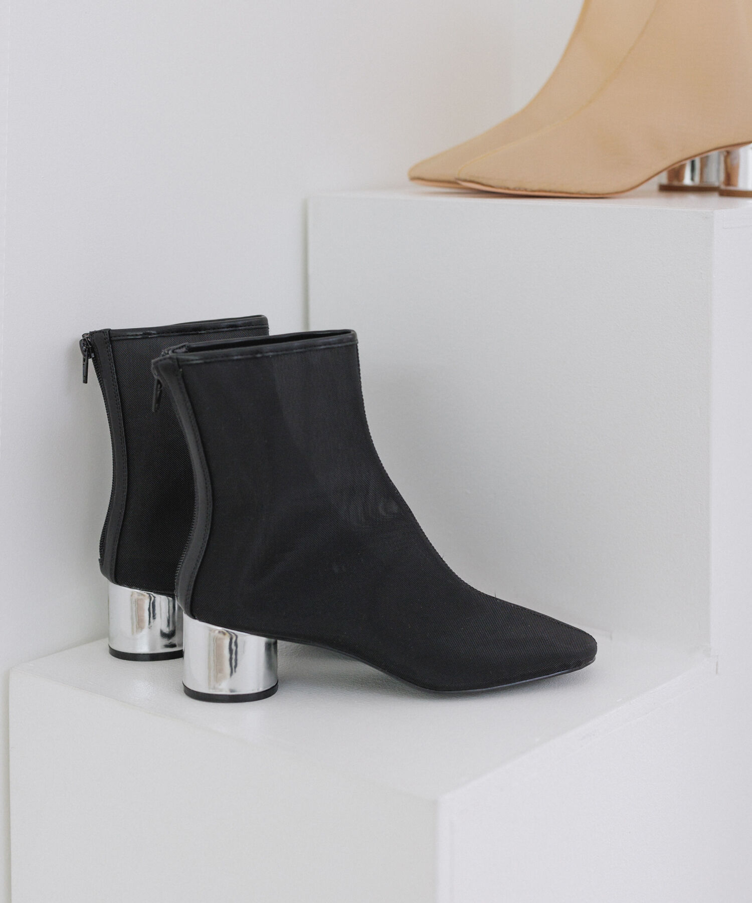 ADAM ET ROPE'「シアーショートブーツ」|その他|ブラック(01)