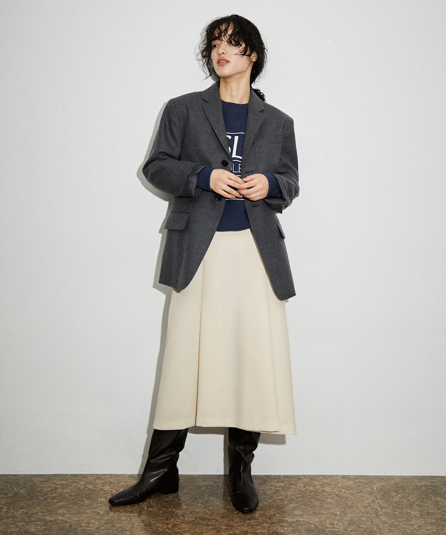 ADAM ET ROPE'「【サステナブル】デザインタックフレアスカート」|スカート|