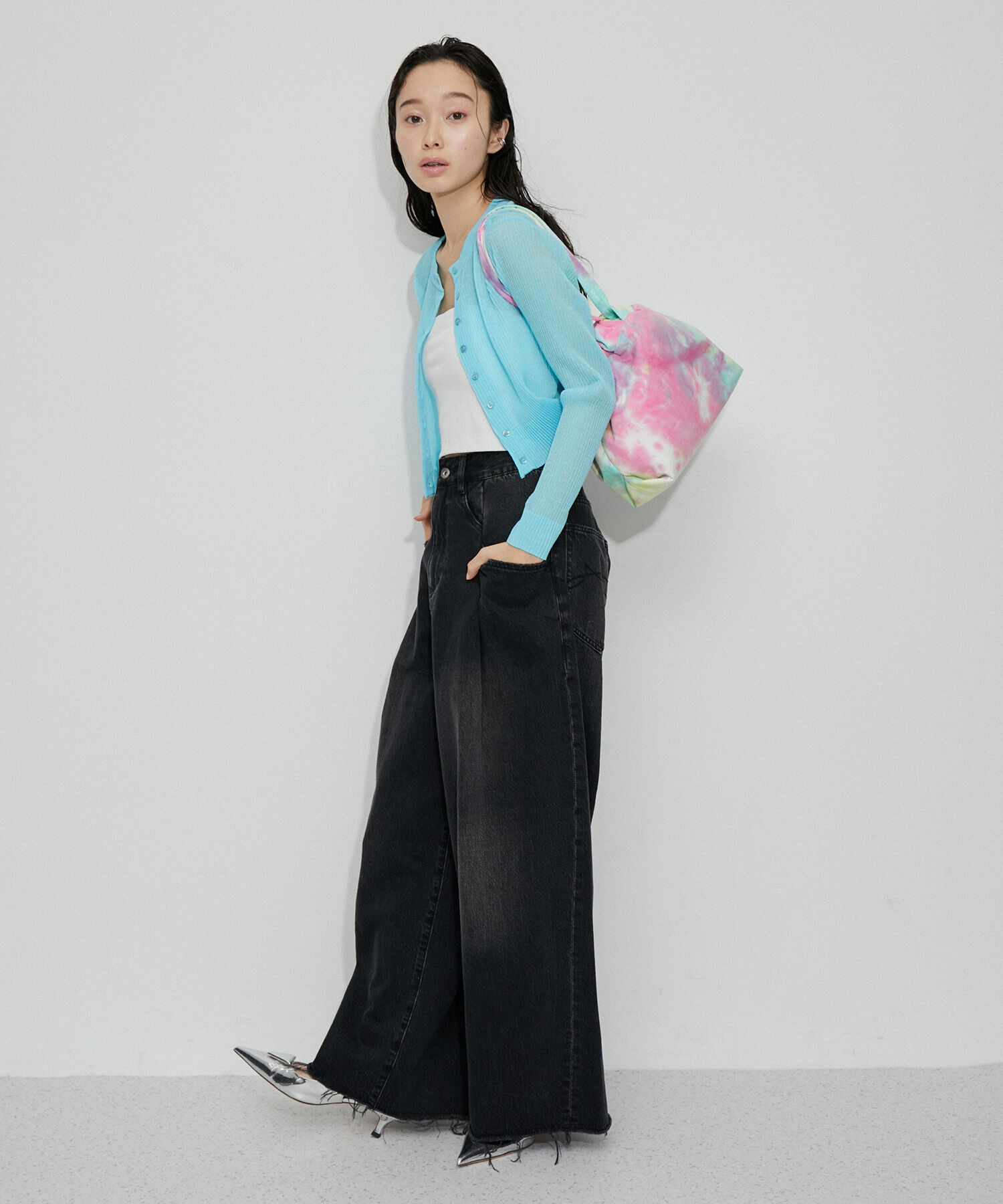 ADAM ET ROPE'「【サステナブル】タイダイ柄巾着バッグ」|ハンドバッグ|