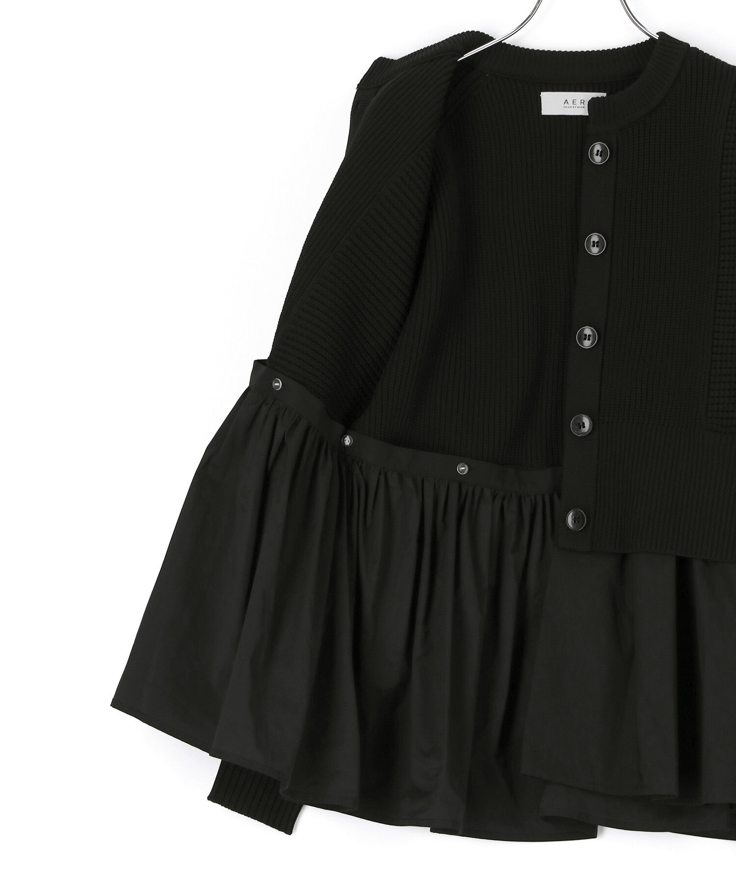 ADAM ET ROPE'「【WEB限定・新色追加】ペプラムコンビニットカーディガン」|カーディガン|