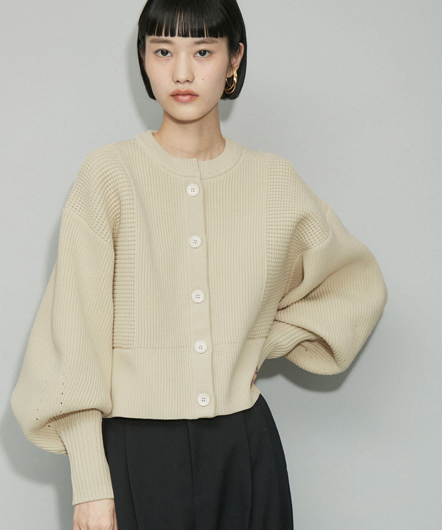 ADAM ET ROPE'「【WEB限定・新色追加】ペプラムコンビニットカーディガン」|カーディガン|キナリ系(17)