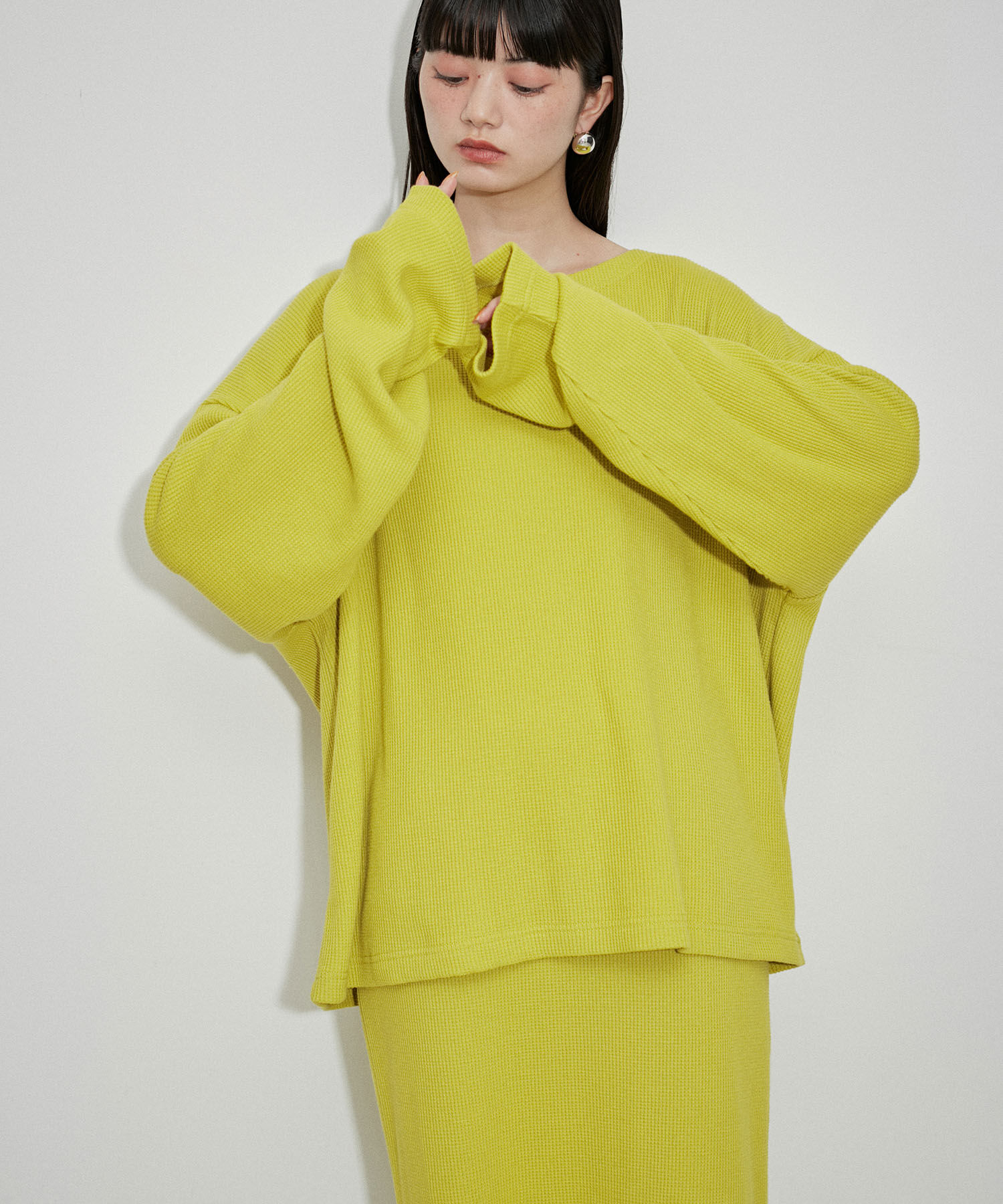 ADAM ET ROPE'「【Miller for ADAM ET ROPE】別注WAFFLE L/S TEE」|Tシャツ・カットソー|キミドリ(34)