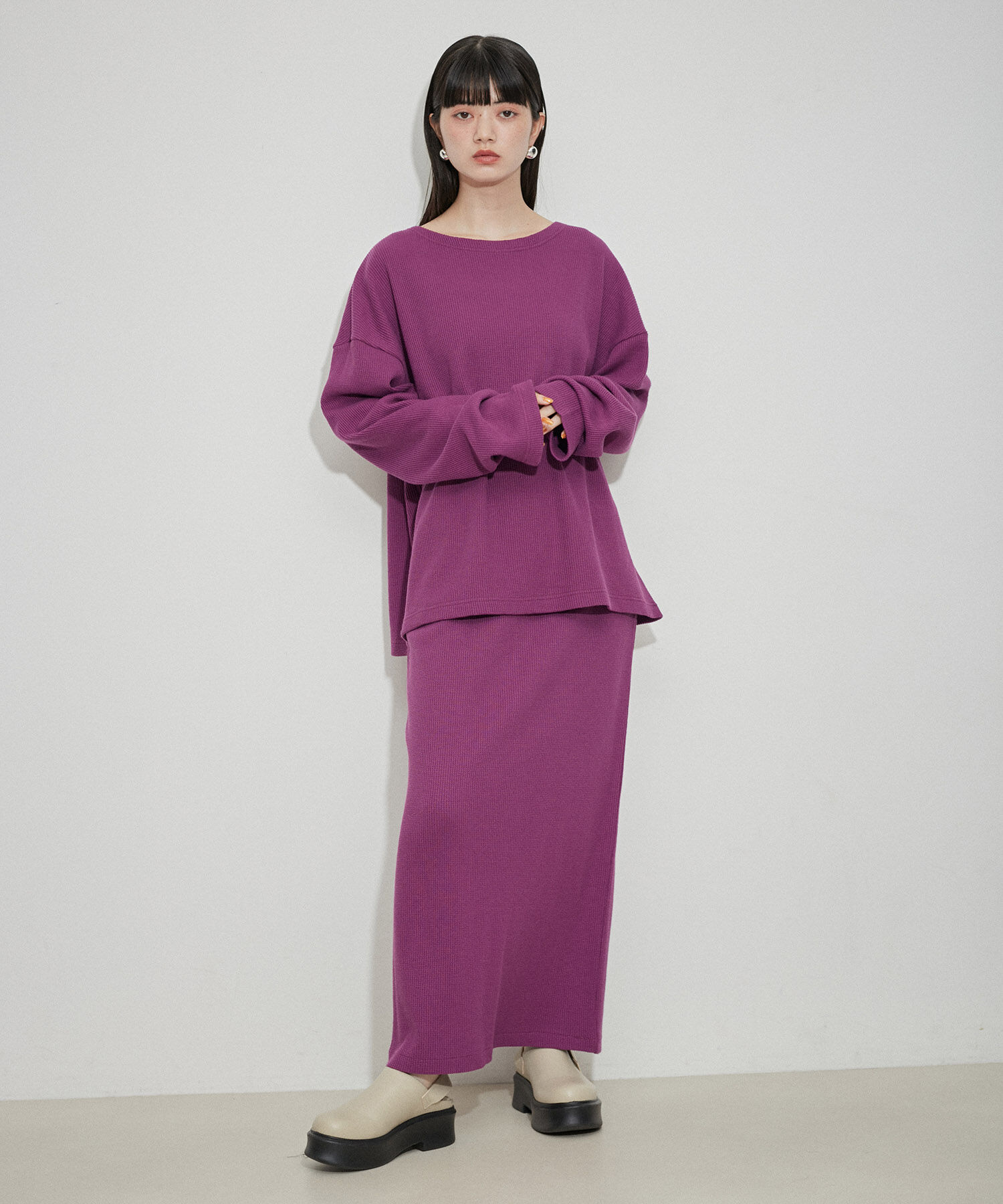 ADAM ET ROPE'「【Miller for ADAM ET ROPE】別注WAFFLE L/S TEE」|Tシャツ・カットソー|