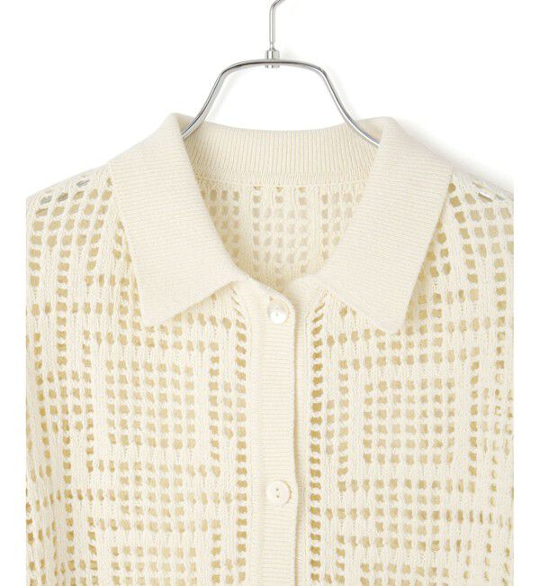 ADAM ET ROPE'「【サステナブル】クロシェライクカーディガン」|カーディガン|