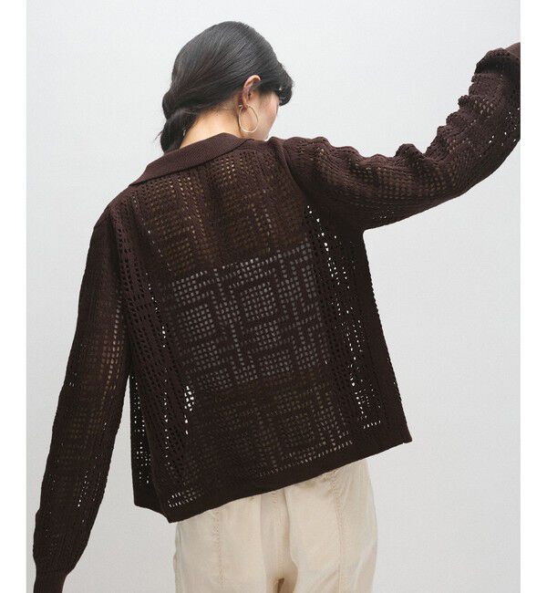 ADAM ET ROPE'「【サステナブル】クロシェライクカーディガン」|カーディガン|