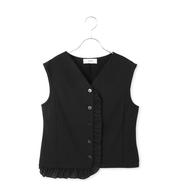 ADAM ET ROPE'「【WEB限定】ラッフルコンビスリーブレストップス」|Tシャツ・カットソー|