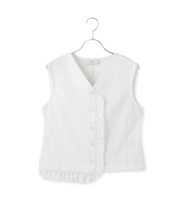 ADAM ET ROPE'「【WEB限定】ラッフルコンビスリーブレストップス」|Tシャツ・カットソー|