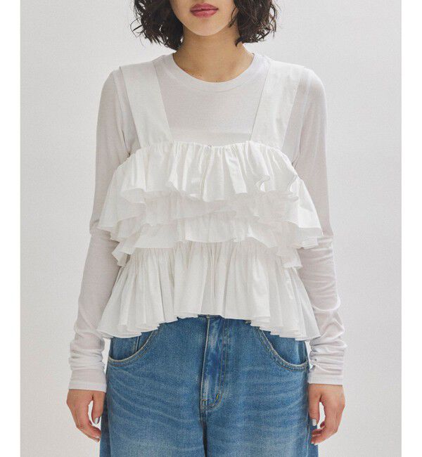 ADAM ET ROPE'「フリルベストセットロンT」|ベスト・ジレ|