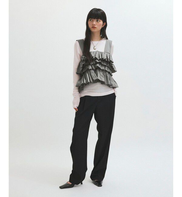 ADAM ET ROPE'「フリルベストセットロンT」|ベスト・ジレ|