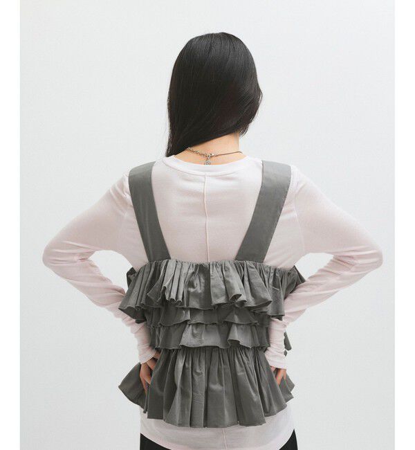 ADAM ET ROPE'「フリルベストセットロンT」|ベスト・ジレ|